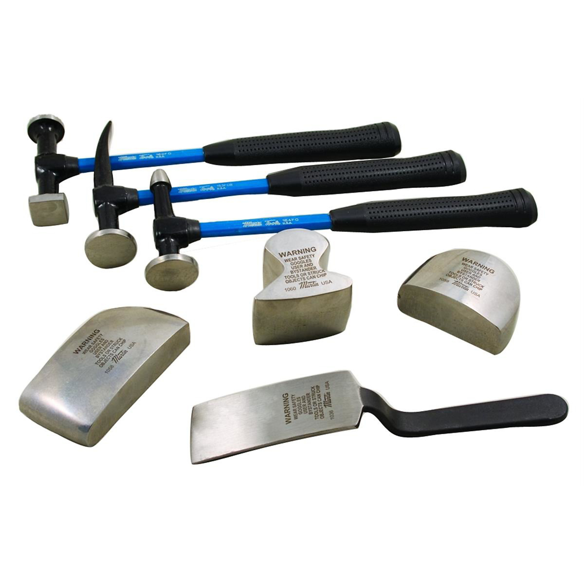 Martin Tools Body and Fender Kit — 7-Piece, Includes Hammers, Spoons, Dolly Blocks, Model# MRT647KFG